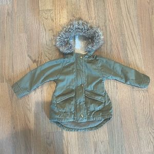 Old Navy Hooded Faux Fur Trimmed Coat- 2T